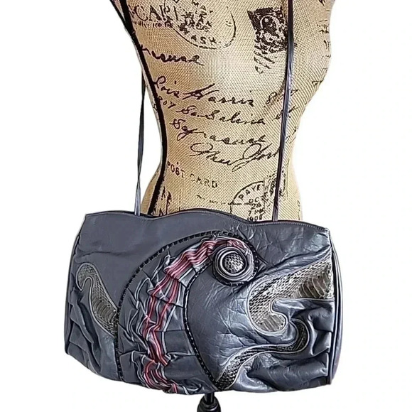 AMANO Vintage 70s -80sLeather Gourgeous  shoulder bag - Picture 1 of 14